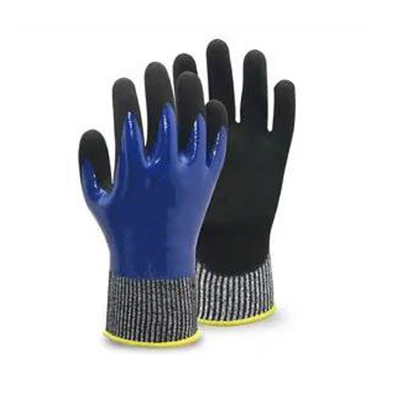 Защитные рабочие перчатки из HPPE и стекловолокна с нитриловым покрытием для резки стекла