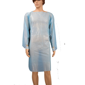 Одноразовый пластиковый водонепроницаемый изолирующий халат, халат CPE с длинным рукавом и петлей для большого пальца
