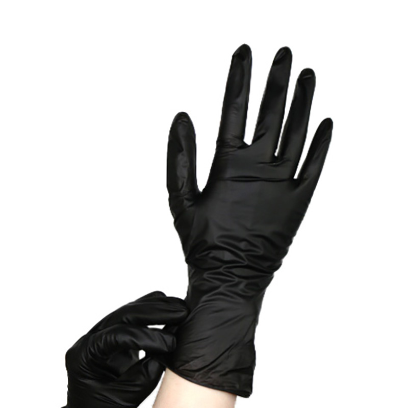 Черные защитные одноразовые перчатки для приготовления пищи